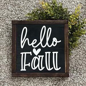 Hello Fall Wooden Sign